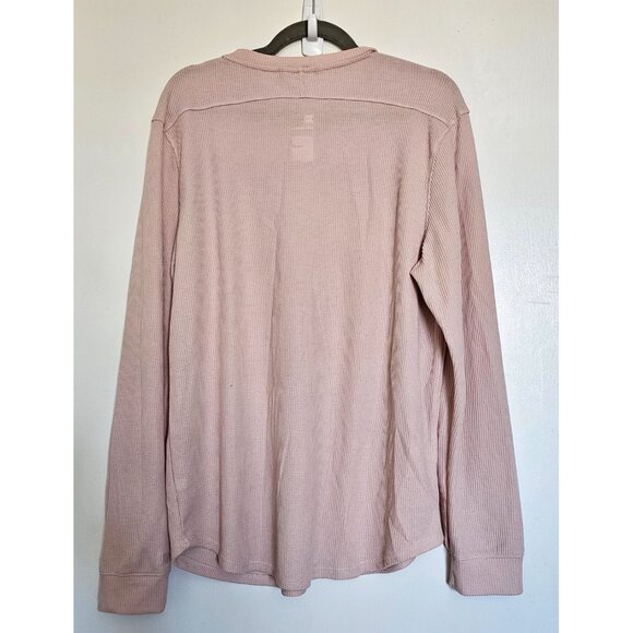 All In Motion Men’s Waffle-Knit Long Sleeve 3 Button Henley Athletic Top, L - Picture 2 of 6